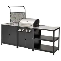 IKEA GrillskÄr Utekjøkken med gassgrill, rustfritt stål, 244x61x176 cm tilbud