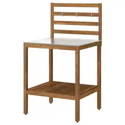 IKEA NÄmmarÖ Åpen kjøkkenenhet, lys brunbeiset/rustfritt stål utendørs, 80x62 cm tilbud