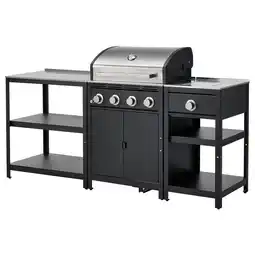 IKEA GrillskÄr Utekjøkken, gassgrill/sidebrenner/rustfritt stål, 206x61 cm tilbud