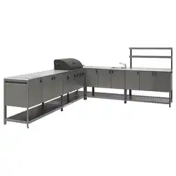 IKEA BÅtskÄr Utekjøkkenøy gassgrill + kum, mørk grå, 300x300 cm tilbud