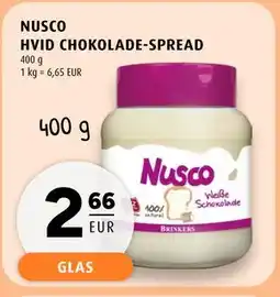 Scandinavian Park NUSCO HVID CHOKOLADE-SPREAD, EUR 2.66 tilbud