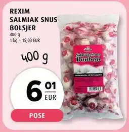 Scandinavian Park REXIM SALMIAK SNUS BOLSJER, EUR 6.01 tilbud