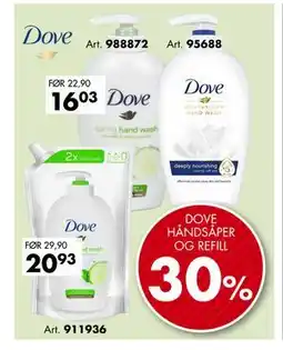 Sparkjøp DOVE HÅNDSÅPER OG REFILL tilbud