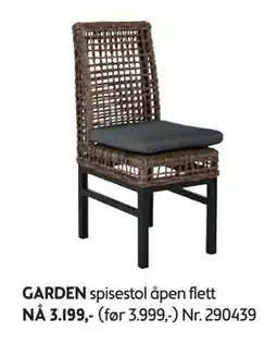 Bohus GARDEN spisestol åpen flett tilbud