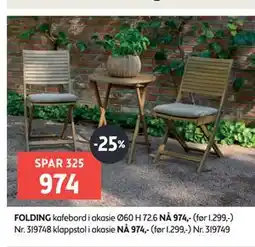 Bohus FOLDING kafebord i akasie tilbud