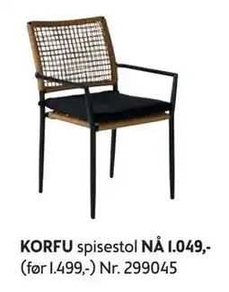 Bohus KORFU spisestol tilbud