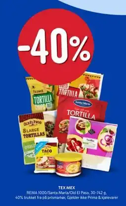 Rema 1000 TEX MEX tilbud