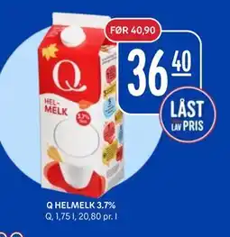 Rema 1000 Q HELMELK 3.7% tilbud