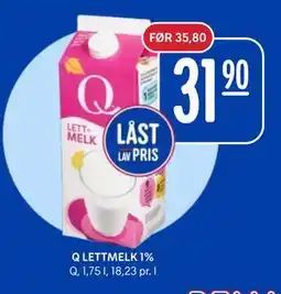 Rema 1000 Q LETTMELK 1% tilbud