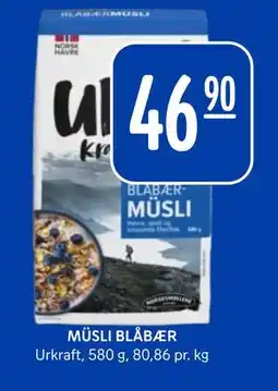 Rema 1000 MÜSLI BLÅBÆR tilbud