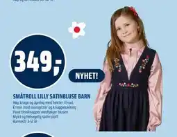 Coop Obs SMÅTROLL LILLY SATINBLUSE BARN tilbud