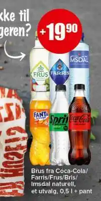 Spar Brus fra Coca-Cola/Farris/Frus/Bris/Imsdal tilbud