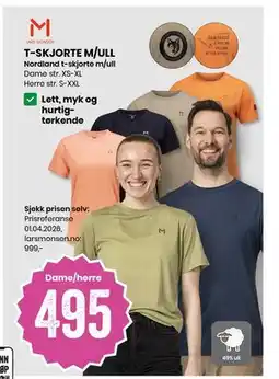 Sport Outlet T-SKJORTE M/ULL tilbud