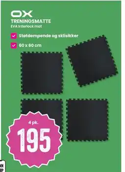 Sport Outlet TRENINGSMATTE tilbud