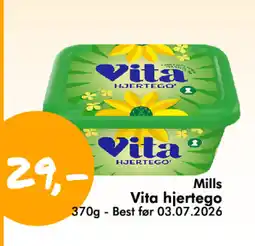 Havaristen Mills Vita hjertego tilbud
