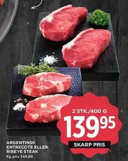 Meny Argentinsk entrecote eller ribeye steak tilbud