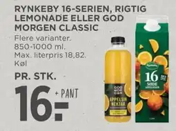 Meny Rynkeby 16-serien, rigtig lemonade eller god morgen classic tilbud