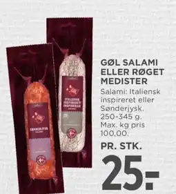 Meny Gøl salami eller røget medister tilbud