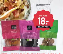 Meny Urtekram økologisk tørret frugt tilbud