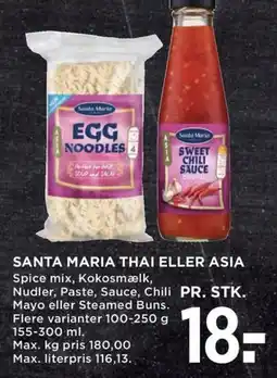 Meny SANTA MARIA THAI ELLER ASIA tilbud