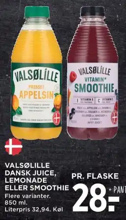 Meny Valsølille dansk juice, lemonade eller smoothie tilbud