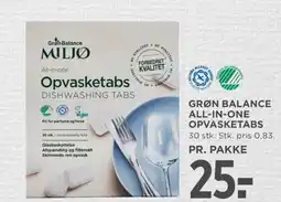 Meny Grøn balance all-in-one opvasketabs tilbud