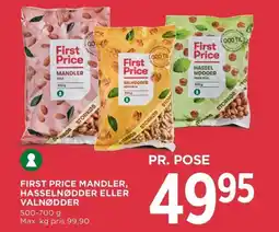 Meny First price mandler, hasselnødder eller valnødder tilbud
