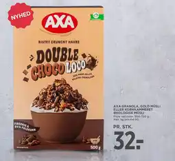 Meny Axa granola, gold müsli eller kornkammeret økologisk müsli tilbud