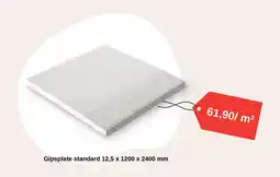 Montér Gipsplate standard 12,5 x 1200 x 2400 mm tilbud