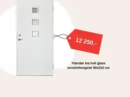 Montér Ytterdør Ina hvit glass venstrehengslet tilbud