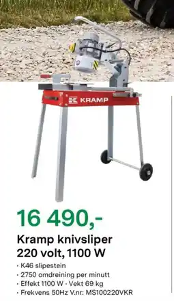 Felleskjøpet Kramp knivsliper 220 volt, 1100 W tilbud