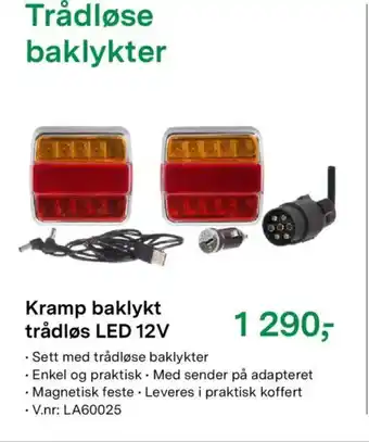 Kramp baklykt trådløs LED 12V