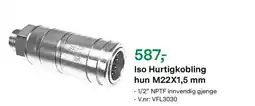 Felleskjøpet Iso Hurtigkobling hun M22X1,5 mm tilbud