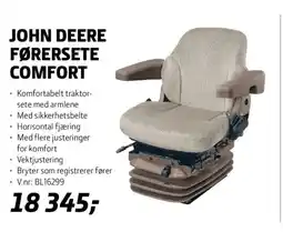 Felleskjøpet John Deere førersete comfort tilbud