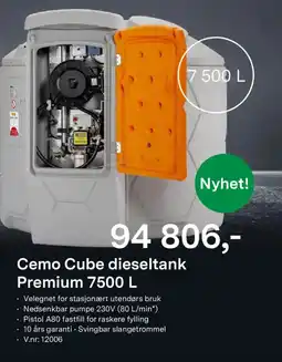 Felleskjøpet Cemo Cube dieseltank Premium tilbud