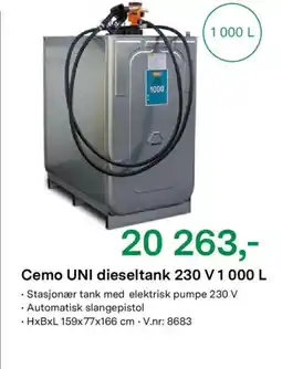 Felleskjøpet Cemo UNI dieseltank 230 V tilbud