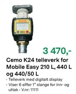 Felleskjøpet Cemo K24 telleverk for Mobile Easy 210 L, 440 L og 440/50 L tilbud