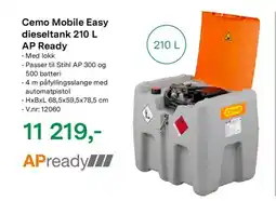 Felleskjøpet Cemo Mobile Easy dieseltank 210 L AP Ready tilbud