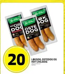 Bunnpris LØKDOG, OSTEDOG OG HOT CHILIDOG tilbud