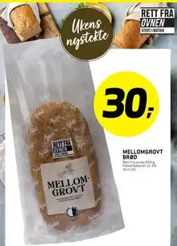 Bunnpris MELLOMGROVT BRØD tilbud