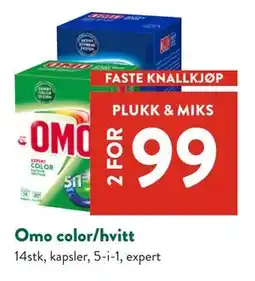 Jacobs Omo color/hvitt tilbud