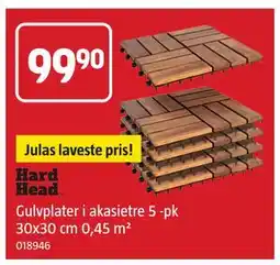 Jula Gulvplater i akasietre 5 -pk 30x30 cm 0,45 m² tilbud