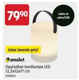 Jula Oppladbar bordlampe LED 12,5x12x17 cm tilbud
