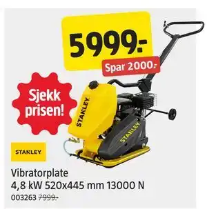 Jula Vibratorplate 4,8 kW 520x445 mm 13000 N tilbud