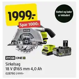 Jula Sirkelsag 18 V Ø165 mm 4,0 Ah tilbud