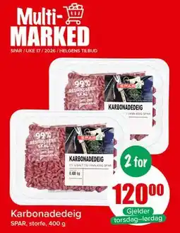 Spar Karbonadedeig tilbud