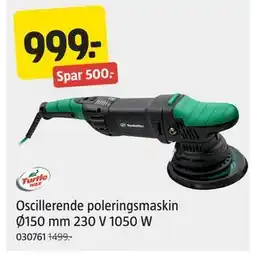 Jula Oscillerende poleringsmaskin Ø150 mm 230 V 1050 W tilbud