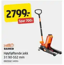 Jula Høytløftende jekk 3 t 90-552 mm tilbud
