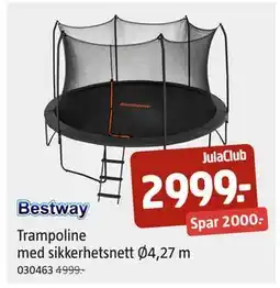 Jula Trampoline med sikkerhetsnett Ø4,27 m, Medlemspris tilbud