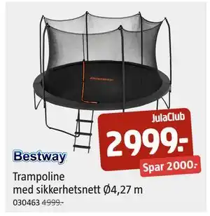 Trampoline med sikkerhetsnett Ø4,27 m, Medlemspris